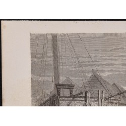 Gravure de 1867 - Pécheurs sur la Volga - 2