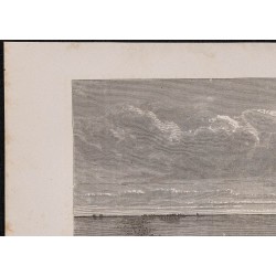 Gravure de 1867 - Troupeau de chevaux traversant la Volga - 2