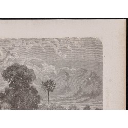 Gravure de 1867 - Village de Tabatinga au Brésil - 3