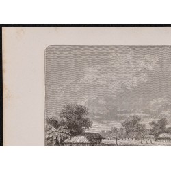 Gravure de 1867 - Village sur l'Amazone - 2