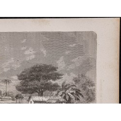 Gravure de 1867 - Village sur l'Amazone - 3