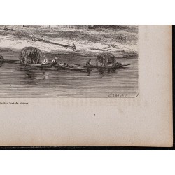 Gravure de 1867 - Village sur l'Amazone - 5