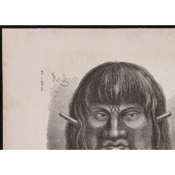 Gravure de 1867 - Indiens du Brésil et de l'Amazonie - 2