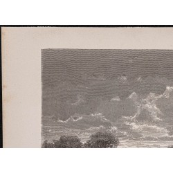 Gravure de 1867 - Village de Tonantins en Amazonie - 2
