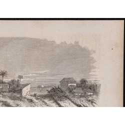 Gravure de 1867 - Village de Fonte Boa en Amazonie - 3
