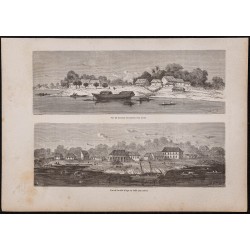 Gravure de 1867 - Alvarães et Téfé en Amazonie - 1