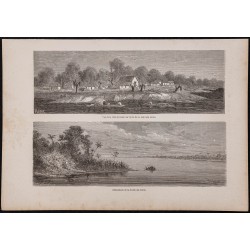 Gravure de 1867 - Ville de Coari en Amazonie - 1
