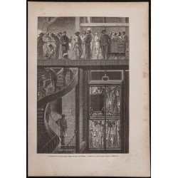 Gravure de 1867 - Descente des mineurs au Creusot - 1