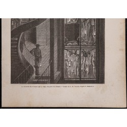 Gravure de 1867 - Descente des mineurs au Creusot - 3