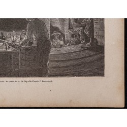 Gravure de 1867 - Déjeuner dans la mine - 5