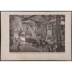 Gravure de 1867 - Marteau-pilon à la forge du Creusot - 1