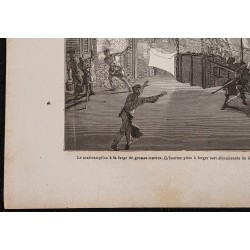 Gravure de 1867 - Marteau-pilon à la forge du Creusot - 4