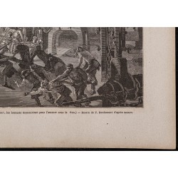 Gravure de 1867 - Marteau-pilon à la forge du Creusot - 5