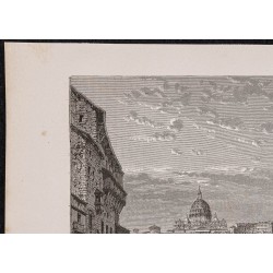 Gravure de 1867 - Château Saint-Ange à Rome - 2