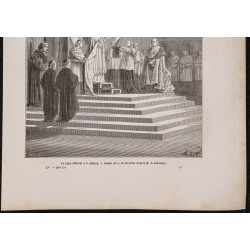 Gravure de 1867 - Pape Pie IX à la chapelle Sixtine - 3