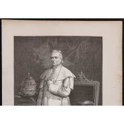Gravure de 1867 - Portrait du pape Pie IX - 2