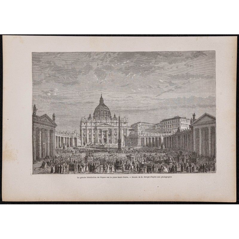 Gravure de 1867 - Grande bénédiction de Pâques - 1