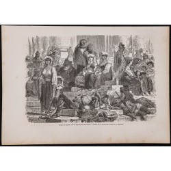 Gravure de 1867 - Paysans sur les marches de Saint-Pierre - 1