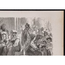Gravure de 1867 - Paysans sur les marches de Saint-Pierre - 3