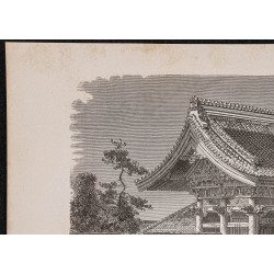 Gravure de 1867 - Ambassade américaine incendiée à Tokyo - 2