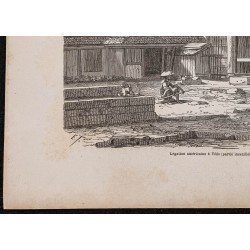 Gravure de 1867 - Ambassade américaine incendiée à Tokyo - 4