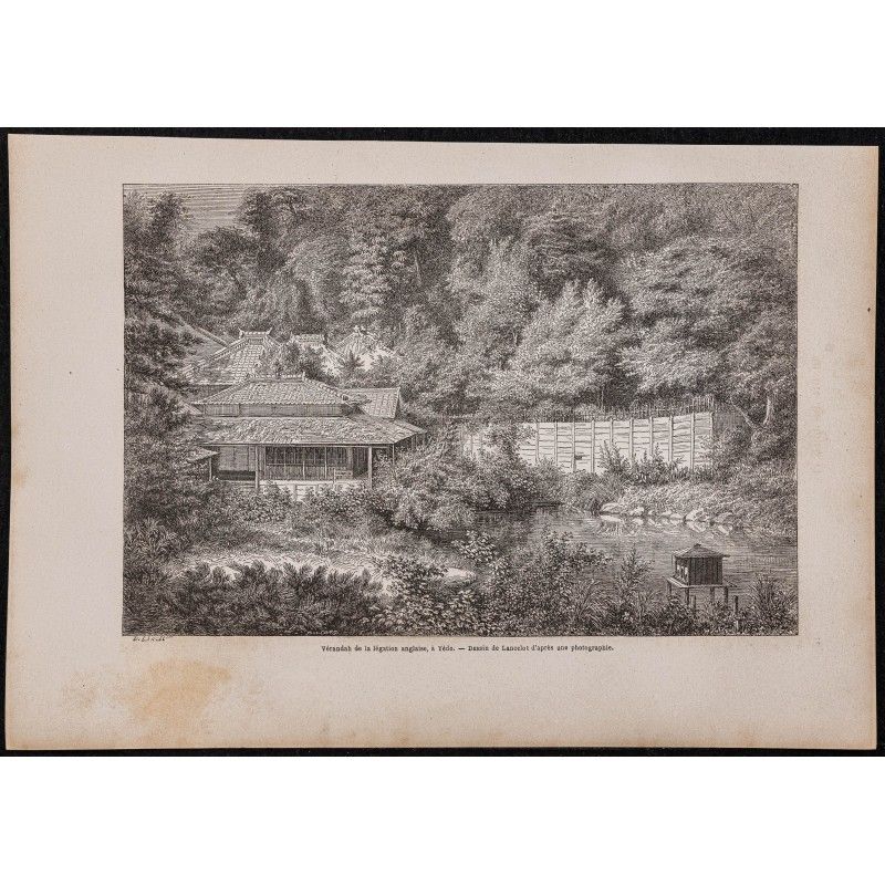 Gravure de 1867 - Véranda de l'ambassade anglaise - 1