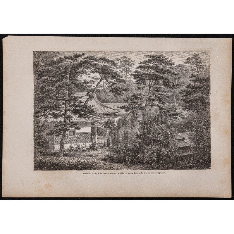 Gravure de 1867 - Jardin de l'ambassade anglaise - 1