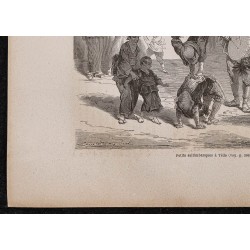 Gravure de 1867 - Petits saltimbanques à Tokyo - 4