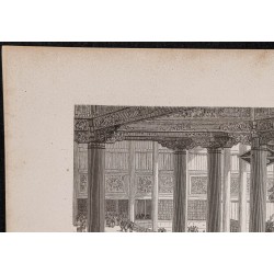 Gravure de 1867 - Intérieur d'un temple bouddhiste - 2
