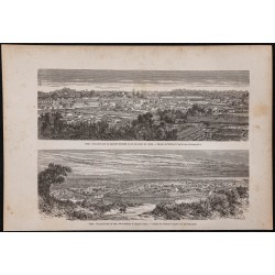 Gravure de 1867 - Vues de la ville de Tokyo - 1