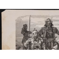 Gravure de 1867 - Costumes guerriers japonais - 2