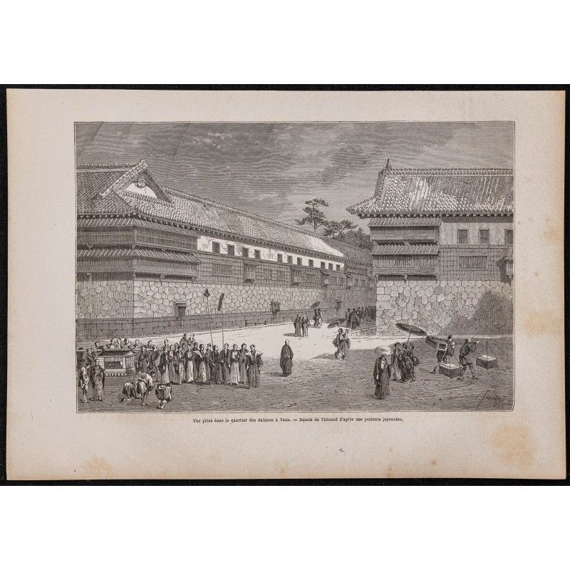 Gravure de 1867 - Quartier noble de Tokyo - 1