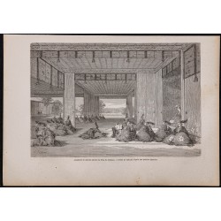Gravure de 1867 - Assemblée de daïmos autour du shogun - 1