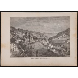 Gravure de 1867 - Vue de Plombières-les-Bains - 1