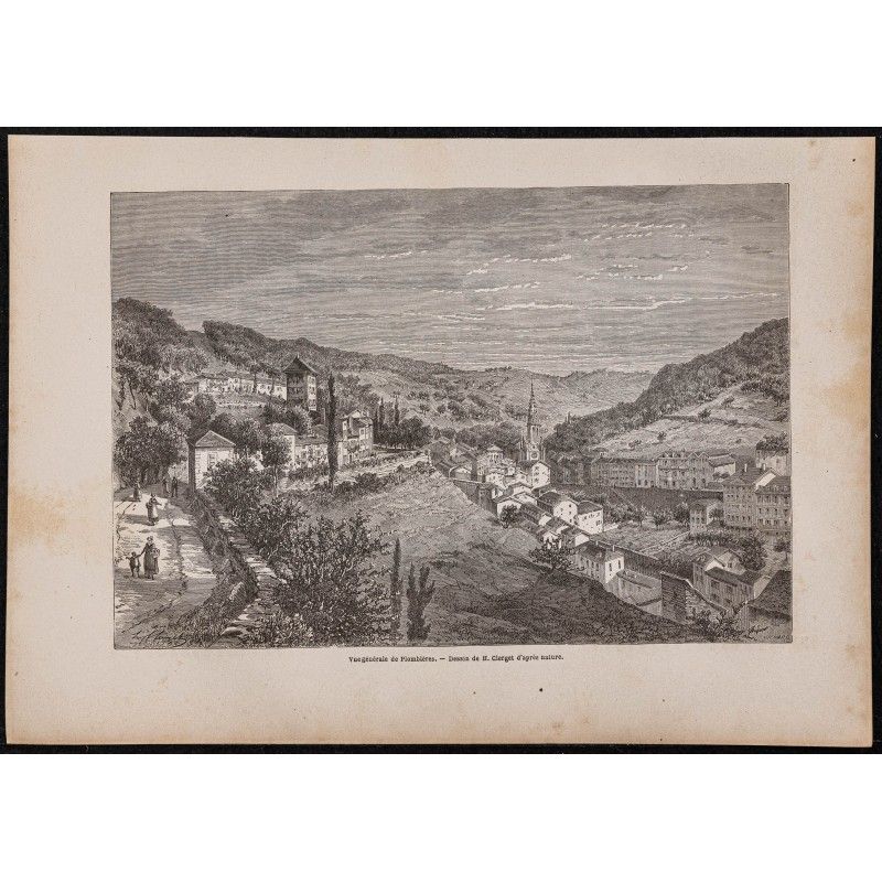 Gravure de 1867 - Vue de Plombières-les-Bains - 1