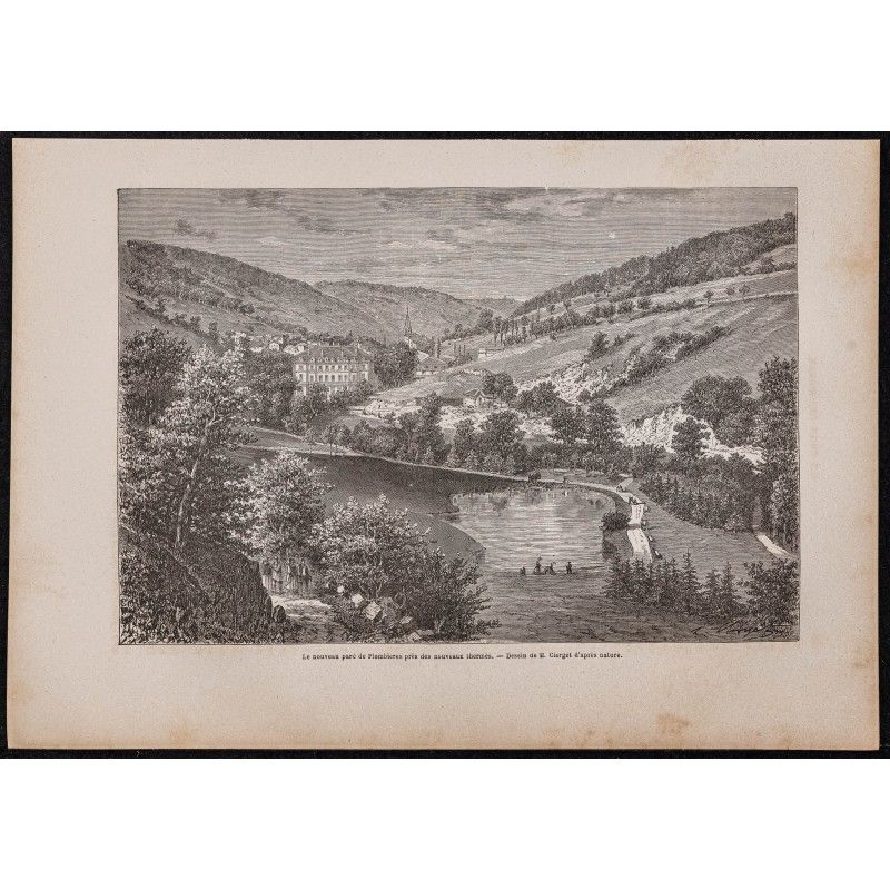 Gravure de 1867 - Parc de Plombières-les-Bains - 1