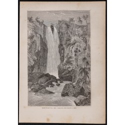 Gravure de 1867 - Cascade en Abyssinie - 1