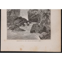Gravure de 1867 - Cascade en Abyssinie - 3