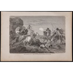 Gravure de 1867 - Duel et combat avec Téwodros II - 1