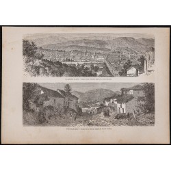 Gravure de 1867 - Vue de Quito en Équateur - 1