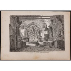 Gravure de 1867 - Intérieur de la cathédrale de Quito - 1