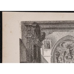 Gravure de 1867 - Intérieur de la cathédrale de Quito - 2