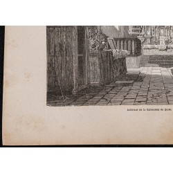 Gravure de 1867 - Intérieur de la cathédrale de Quito - 4