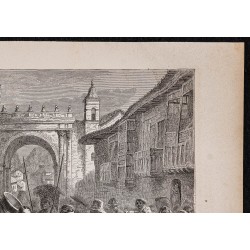 Gravure de 1867 - Rue et habitants de Quito - 3