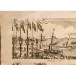 Gravure de 1860 - Marseille - La Joliette & Chateau Borelly - 2