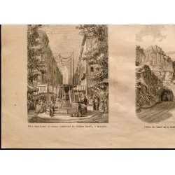 Gravure de 1860 - Marseille - La Joliette & Chateau Borelly - 4