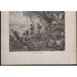 Gravure de 1867 - Bateau à vapeur sur l'Amazone - 3