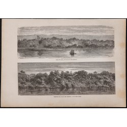 Gravure de 1867 - Curuá (Brésil) et forêt vierge - 1