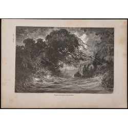 Gravure de 1867 - Tempête sur le rio de Brèves - 1