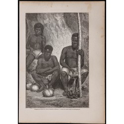 Gravure de 1867 - Kanaks au marché de Nouméa - 1
